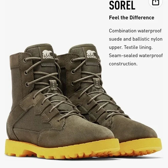 Sorel Caribou OTM Waterproof Dark Green Alpine Tundra Cyber Sole Lace Up Boots - Picture 6 of 16